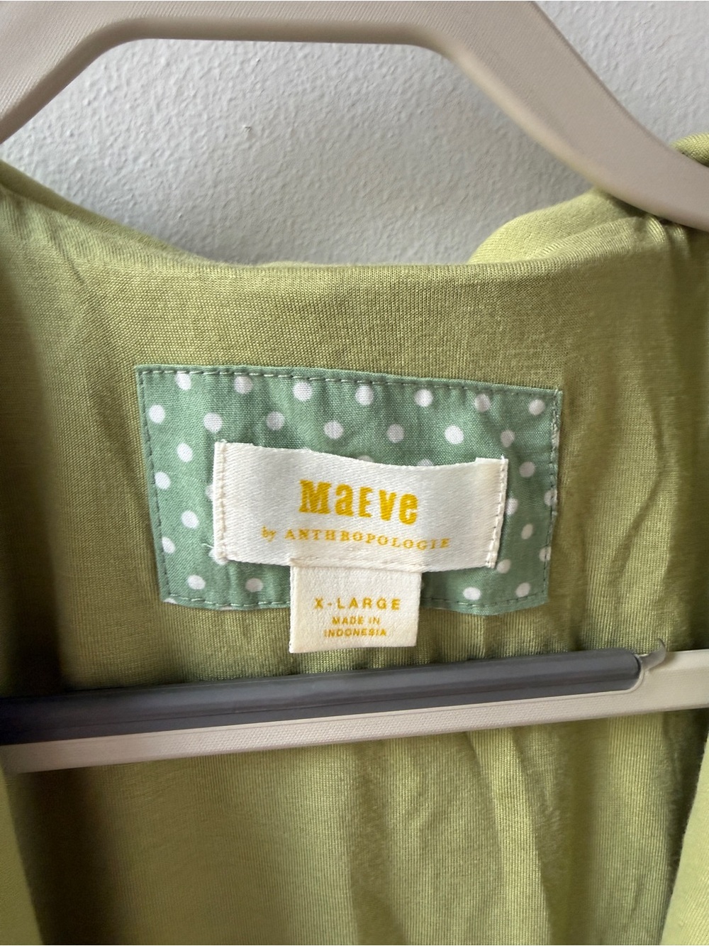 Maeve Anthropologie Scalloped Collar V-Neck Mini Button-Up Dress - Light Green - Picture 6 of 7